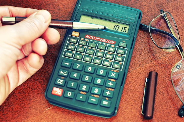 Verres de table calculatrice