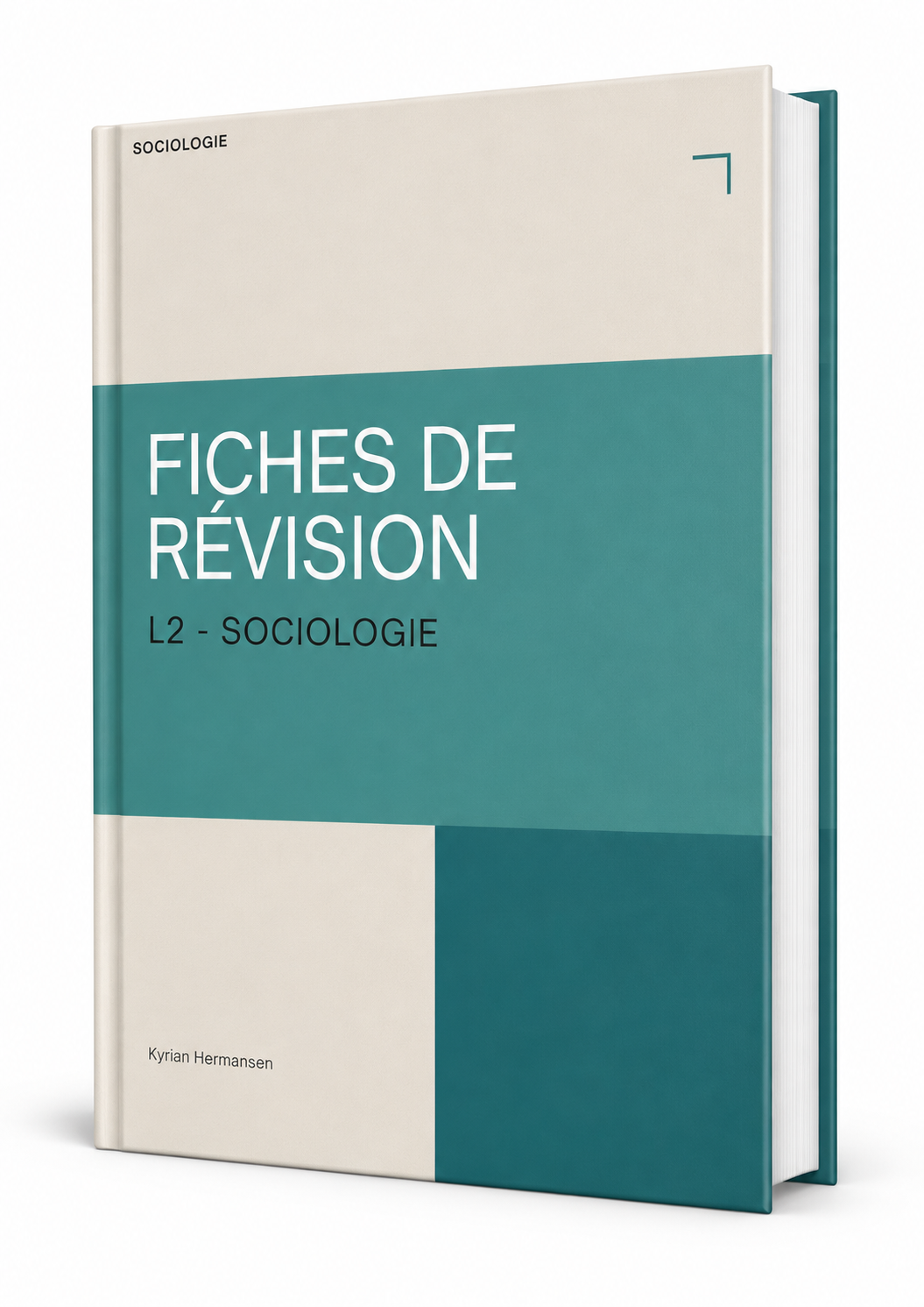 Fiches de révision L2 Sociologie : couverture beige et vert canard du pack PDF
