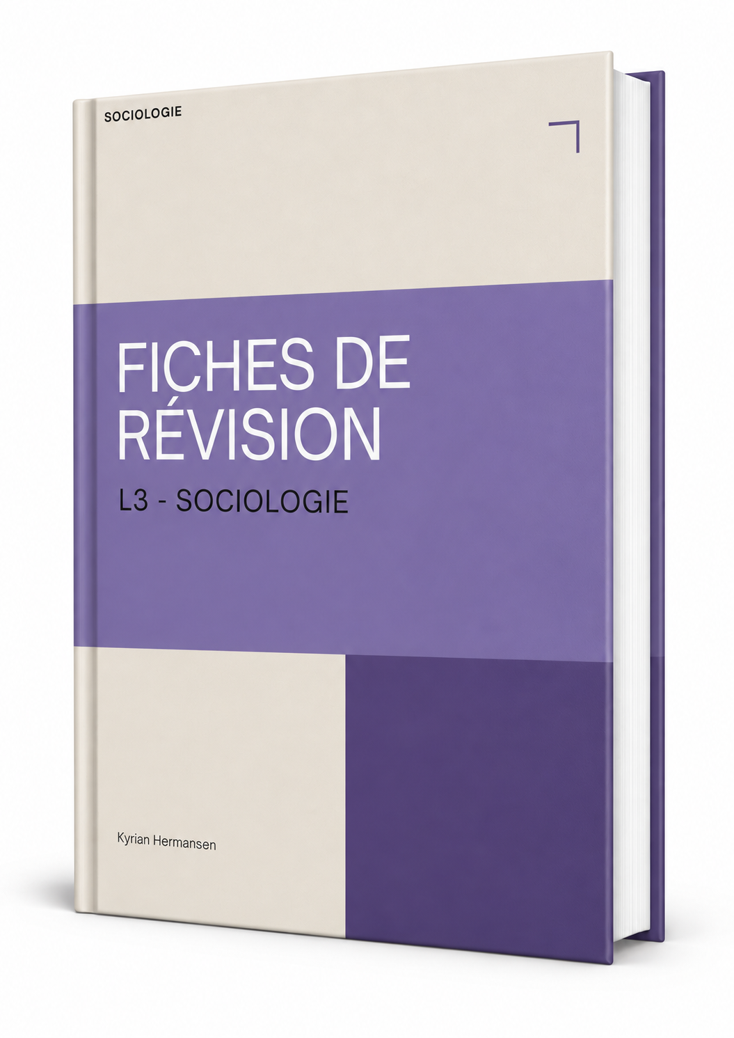 Fiches de révision L3 Sociologie : couverture beige, mauve et prune du pack PDF