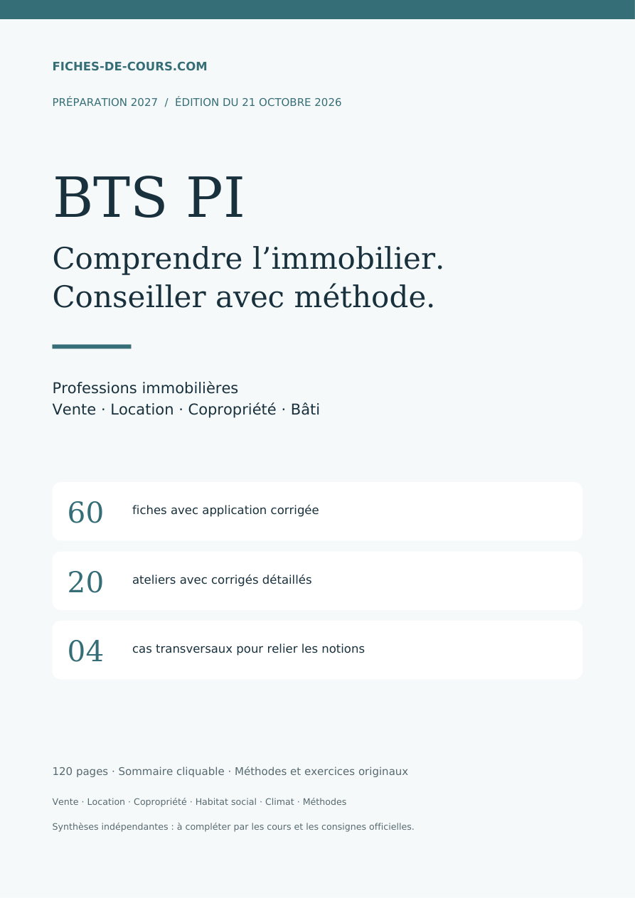 Couverture BTS PI 2027 : 60 fiches, 20 ateliers et 4 cas corrigés